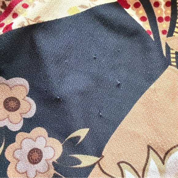 Seventeen Retro Boho Floral Paisley Ruffle Top Medium Long Sleeve 70s Style - Picture 4 of 8